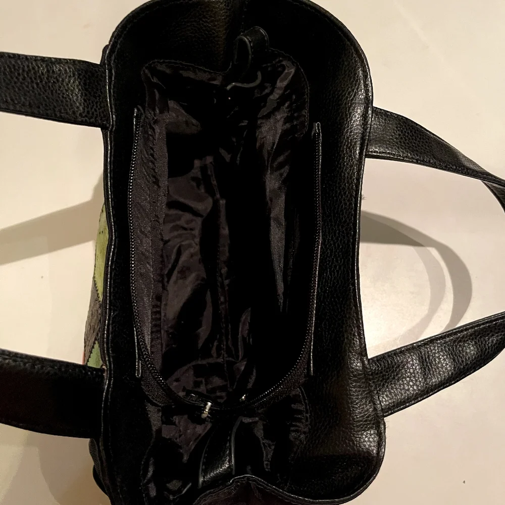 Vintage 80s leather patchwork bag - Picture 11 of 12